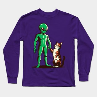 Alien and cat Long Sleeve T-Shirt